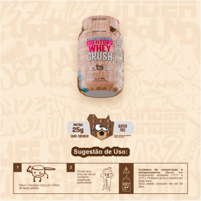 Whey Crush Iso Hidro, Sabor Morango 907g- Under Labz