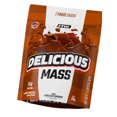 Whey Delicious Mass com 15g de Proteina, 3kg Sabores, FTW