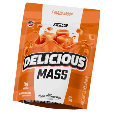 Whey Delicious Mass com 15g de Proteina, 3kg Sabores, FTW