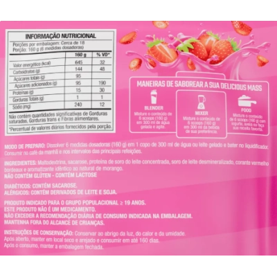 Whey Delicious Mass com 15g de Proteina, 3kg Sabores, FTW