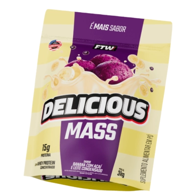 Whey Delicious Mass com 15g de Proteina, 3kg Sabores, FTW
