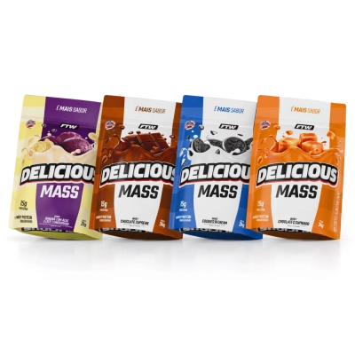 Whey Delicious Mass com 15g de Proteina, 3kg Sabores, FTW