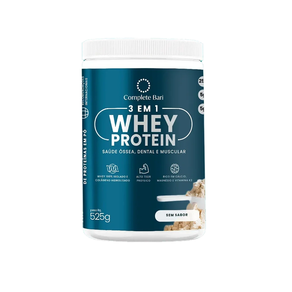 Whey Isolado 3 em 1, 525g Sabores, Complete Bari