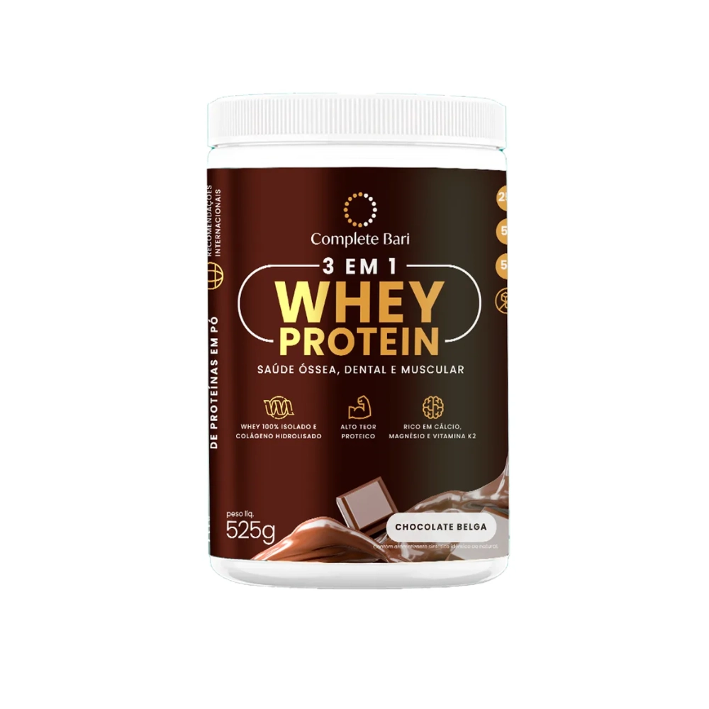 Whey Isolado 3 em 1, 525g Sabores, Complete Bari