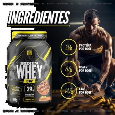 Whey Protein 3W, Cookies, 900G, Iridium Labs