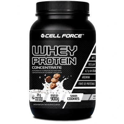 Whey Protein Concentrate, 900g, Sabores, Cell Force