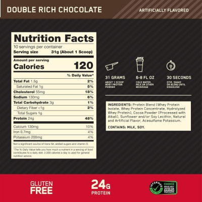 Whey Protein Gold Standard 100%, 310g, Sabores, Optimum Nutrition