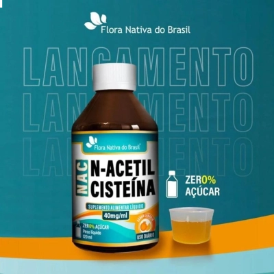 Xarope à base de N-Acetilcisteína, 400mg, 120ml, Flora Nativa