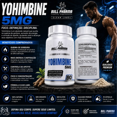 Yohimbina, Ioimbina 5mg, 90 Cápsulas, Bull Pharma