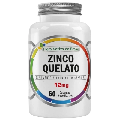 Zinco Quelato, 12mg, 60 Cápsulas, Flora Nativa do Brasil
