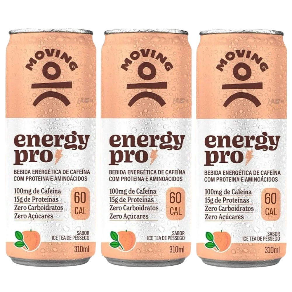 Kit 3 Energy Pro 310ml – Proteína, BCAA e Cafeína – Moving